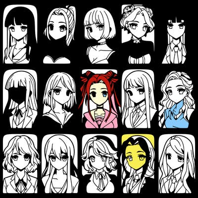 girls that look diffrent anime