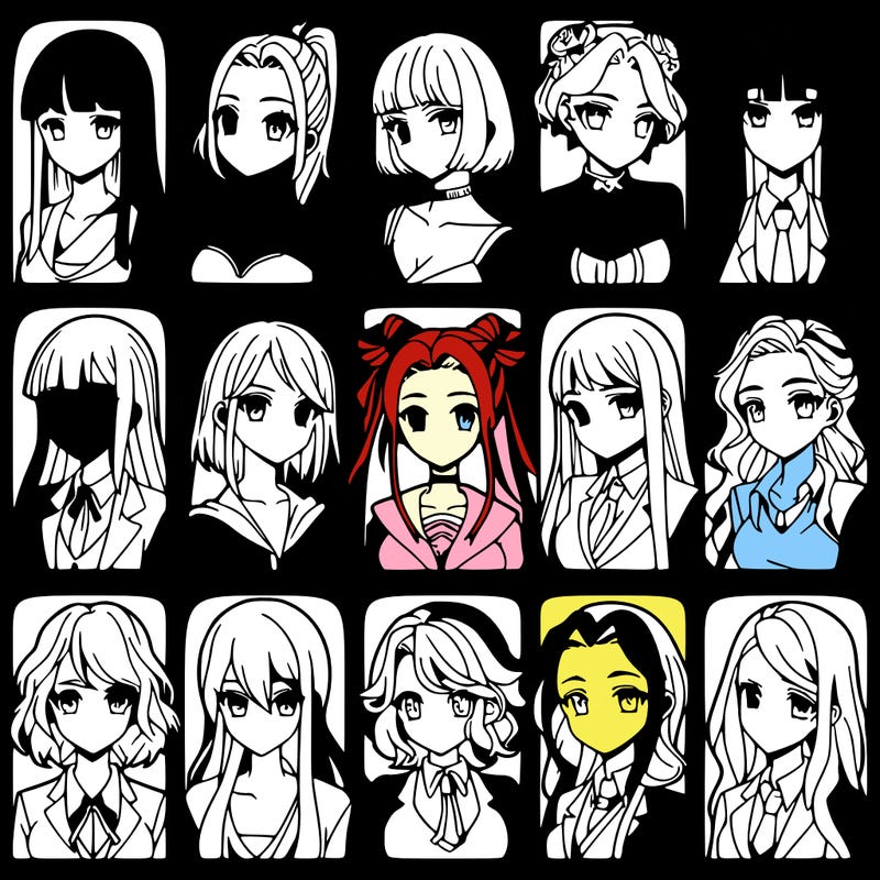 girls that look diffrent anime