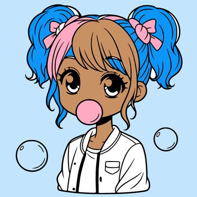 girl with bubble gum
