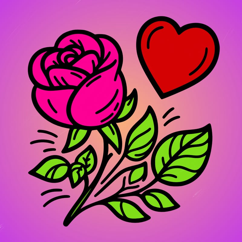 rose and heart