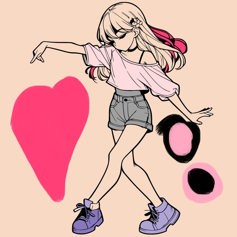 realistic girl danceing