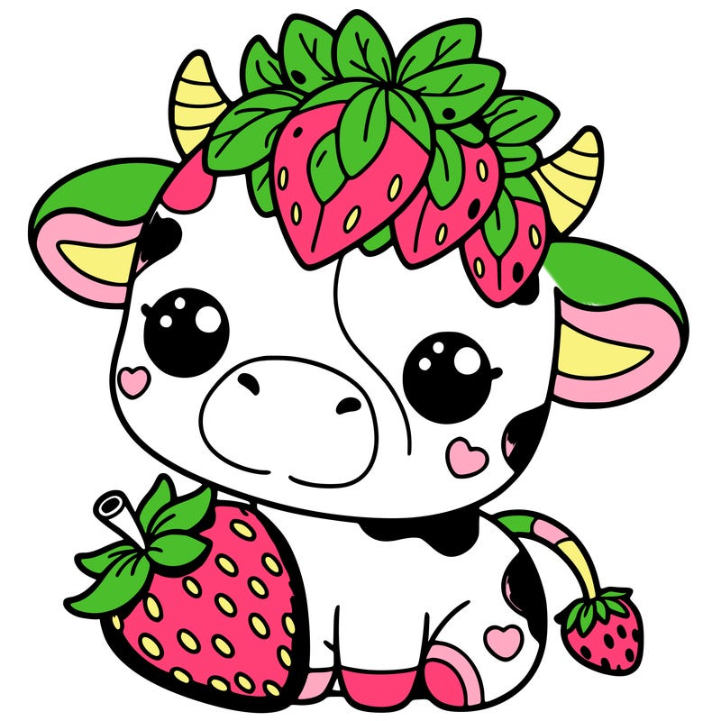 cute strawberry cow