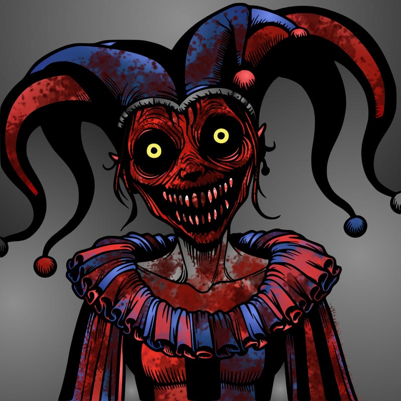 creepy female jester