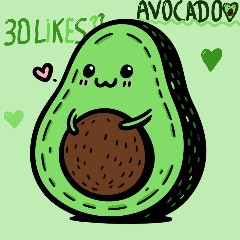 an avocado hugging an avocado