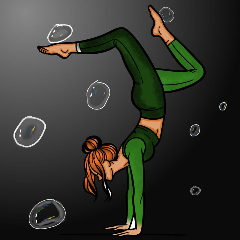 a woman doing a handstand