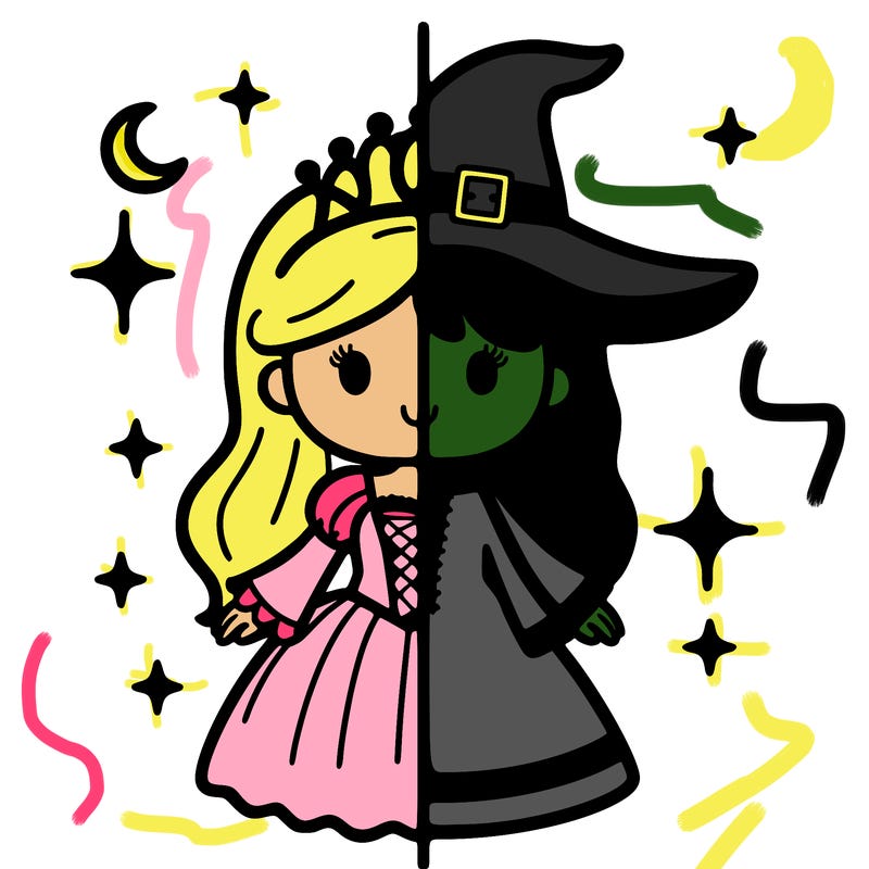 split princess and witch
