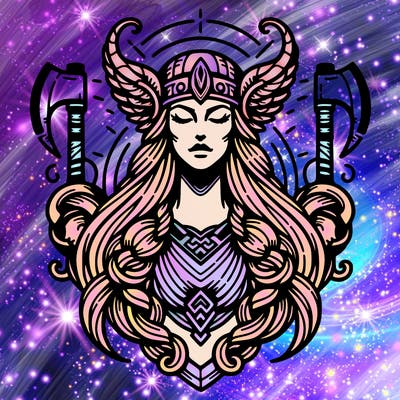 realistic valhalla goddess  symbol