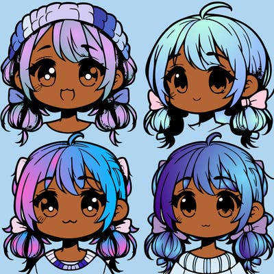 manga character girl kid