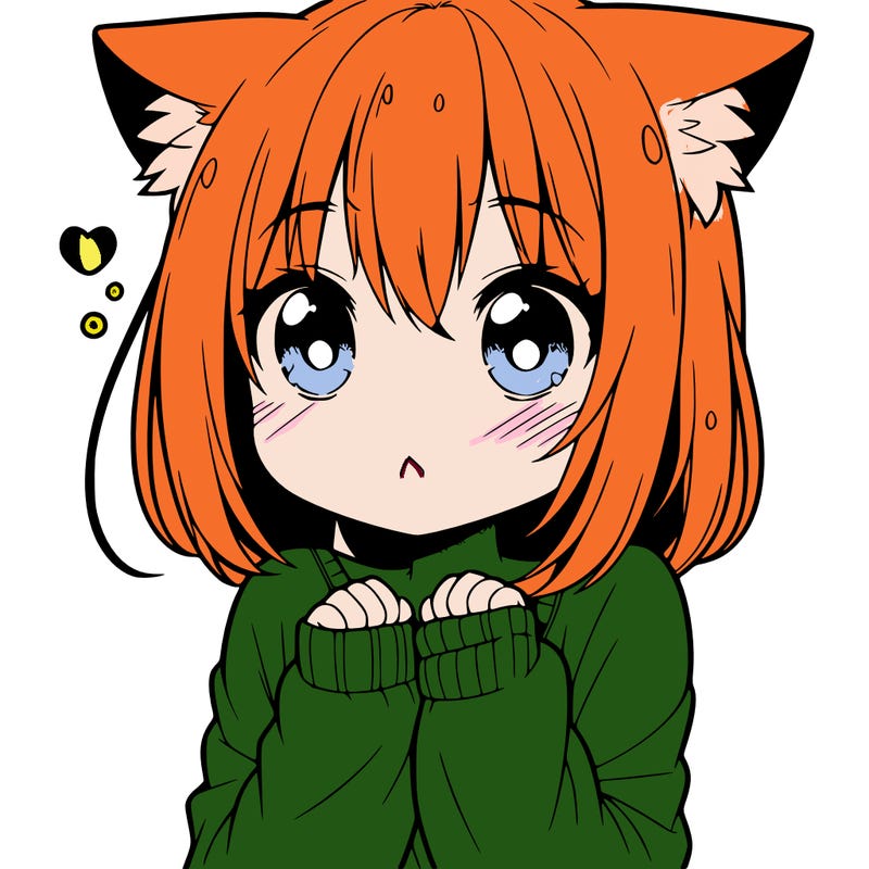 shy anime catgirl