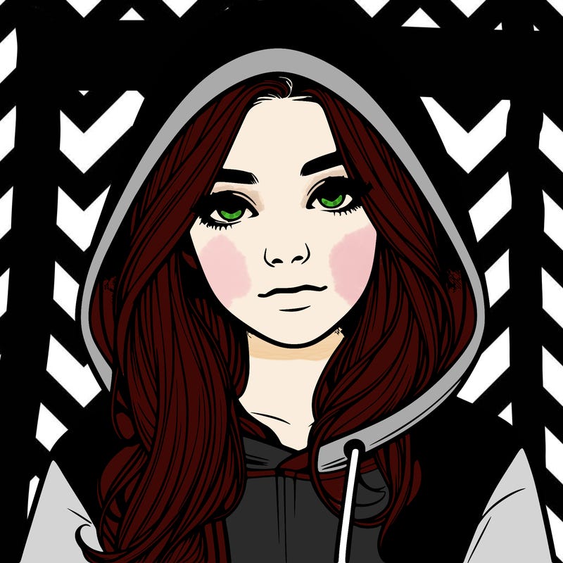 realistic girl with a hoodie
