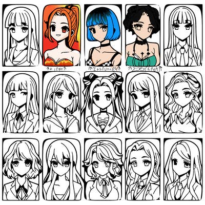 girls that look diffrent anime