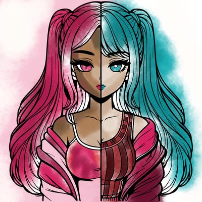 realistic girl split