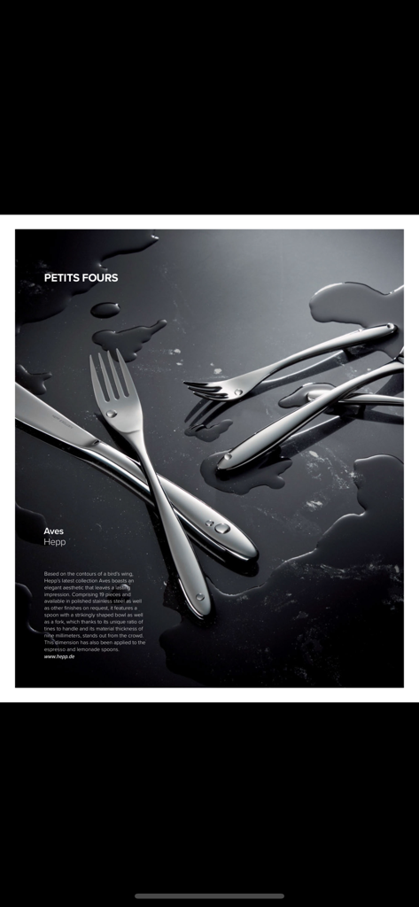 Supper Magazine - Luxury silver cutlery from the Hepp Aves collection featured in Supper Magazine