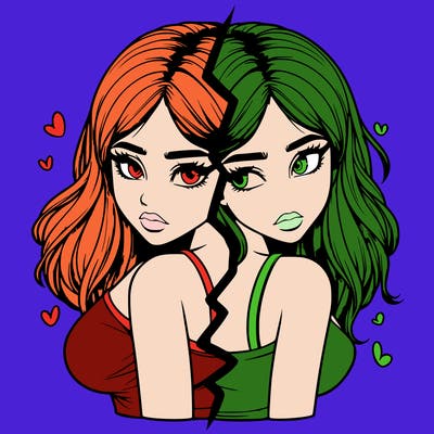 realistic girl split