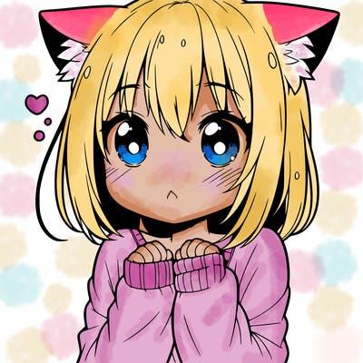shy anime catgirl