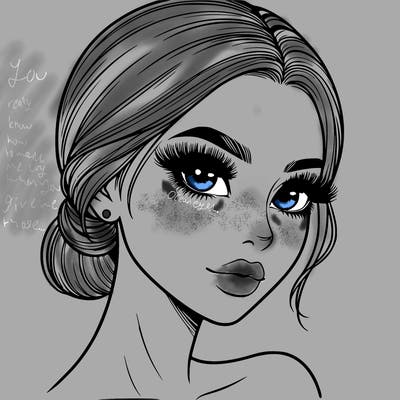 realistic girl with lashes