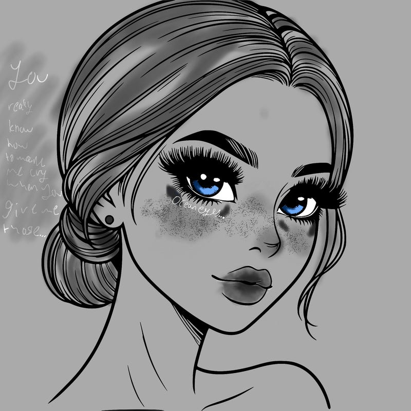 realistic girl with lashes