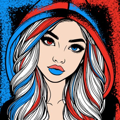 realistic beautiful girl with a hood on