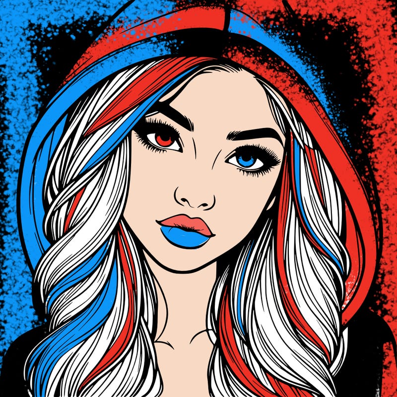 realistic beautiful girl with a hood on