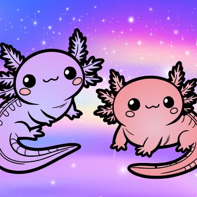 cute axolotls