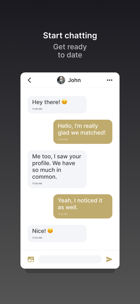 A chat interface in the Biker Next dating app showing a conversation between two potential riding partners