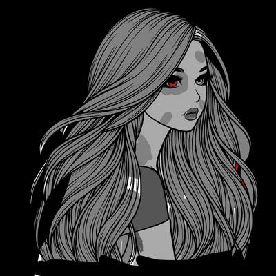 realistic girl with long realistic hair