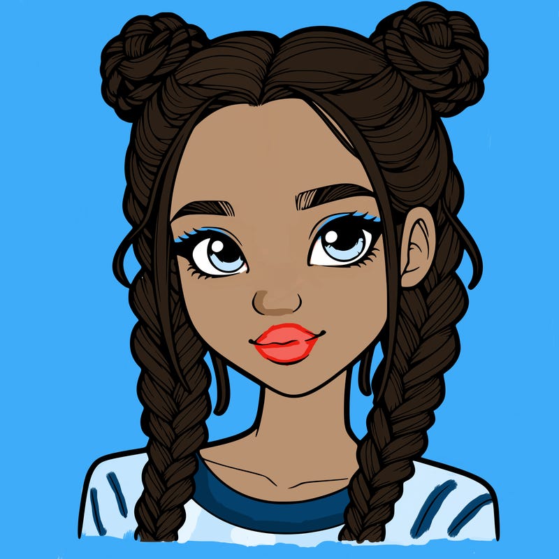 realistic girl with braids