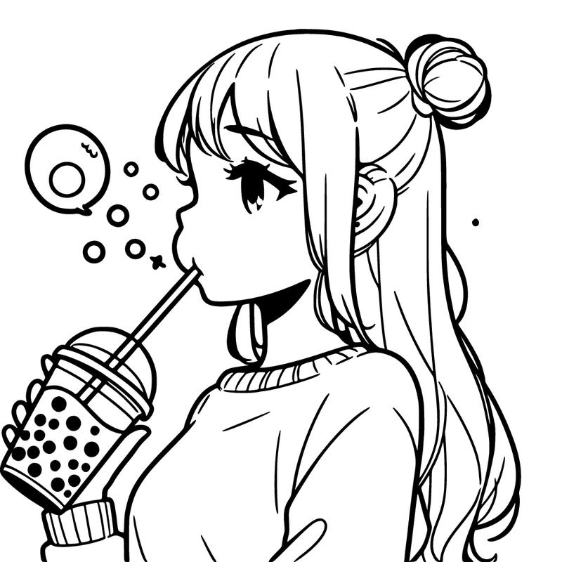 girl girl drinking boba while panting