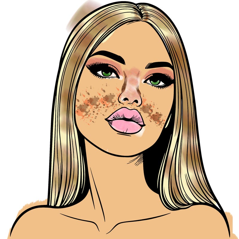 realistic woman with full lips