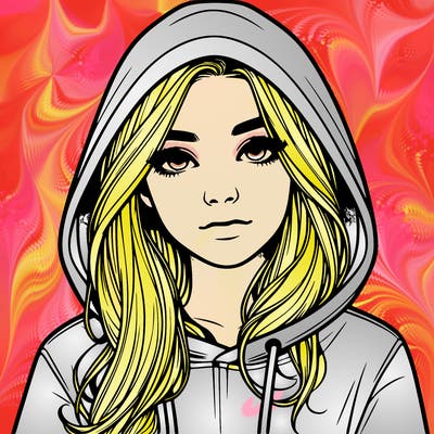 realistic girl with a hoodie