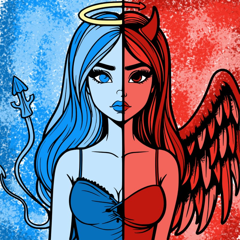 devil vs angel realistic girl