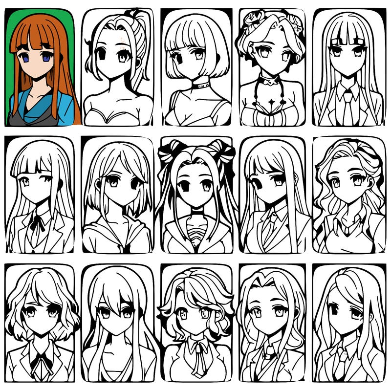 girls that look diffrent anime