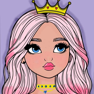 a realistic girl with a crown on