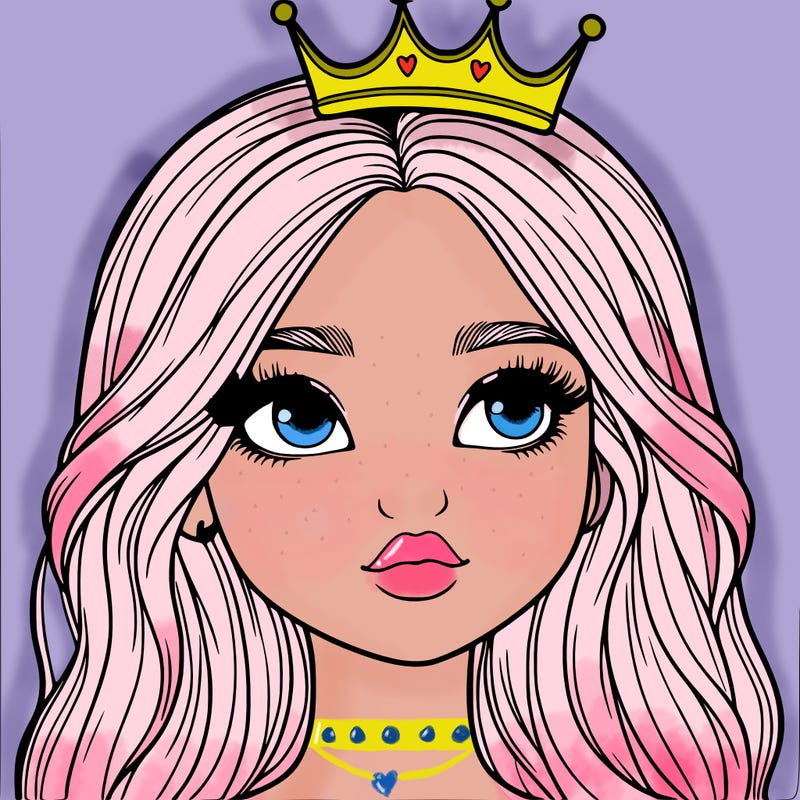 a realistic girl with a crown on