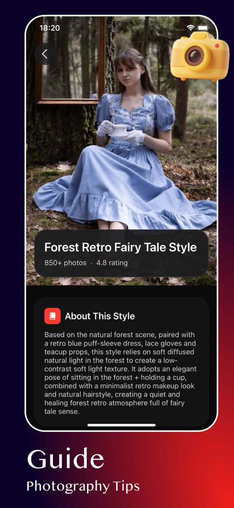 Closer - Join chat - Guía de fotografía para un estilo de cuento de hadas retro en el bosque en la aplicación Closer