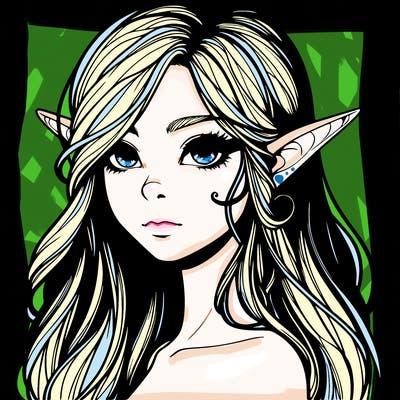 elf girl realistic dark fantasy