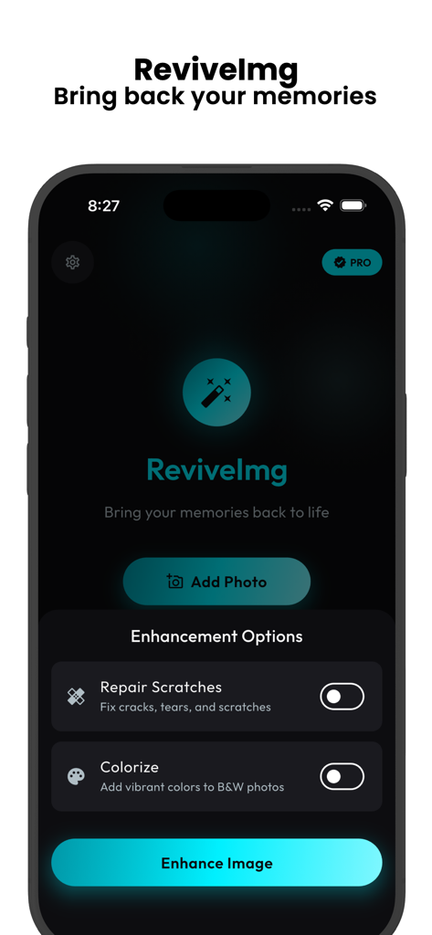 Old Picture Restoration AI - Old Picture Restoration AI app interface showing options to repair scratches and colorize photos
