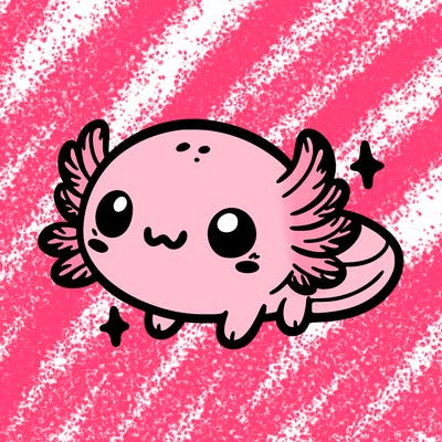 cute easy baby axolotl