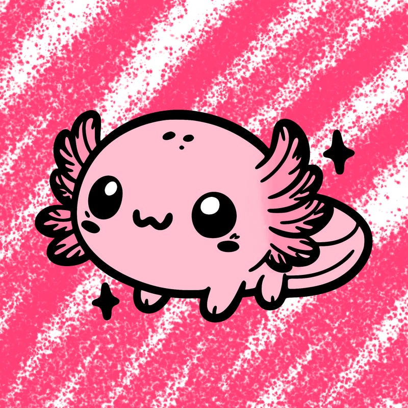 cute easy baby axolotl
