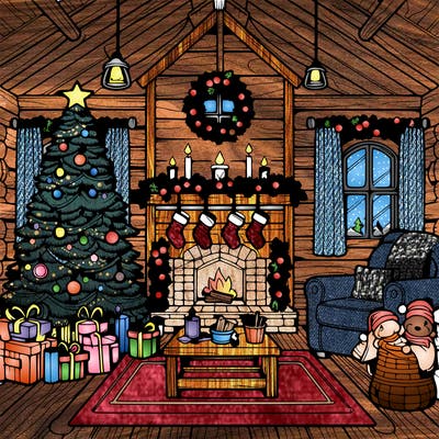 christmas house interior