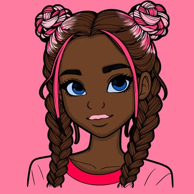 realistic girl with braids