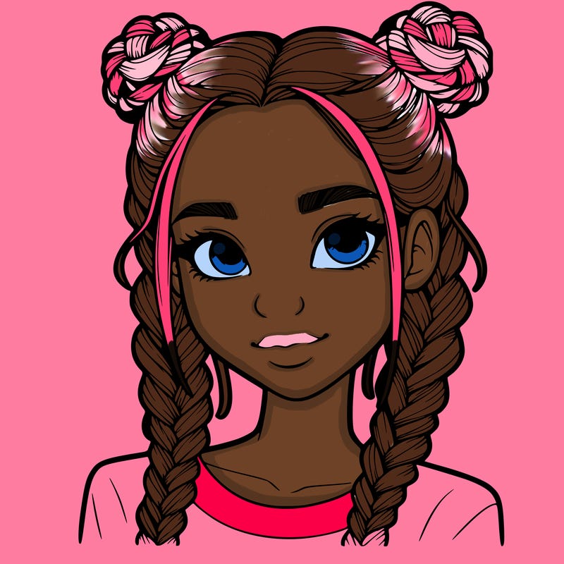 realistic girl with braids