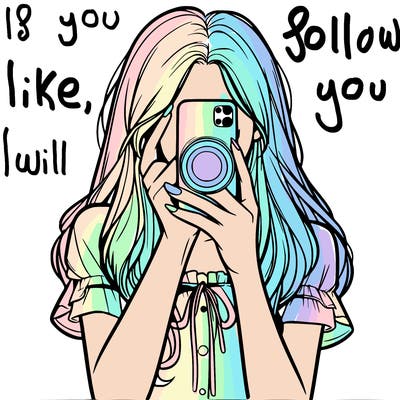 a realistic girl holding her phone taking pictures