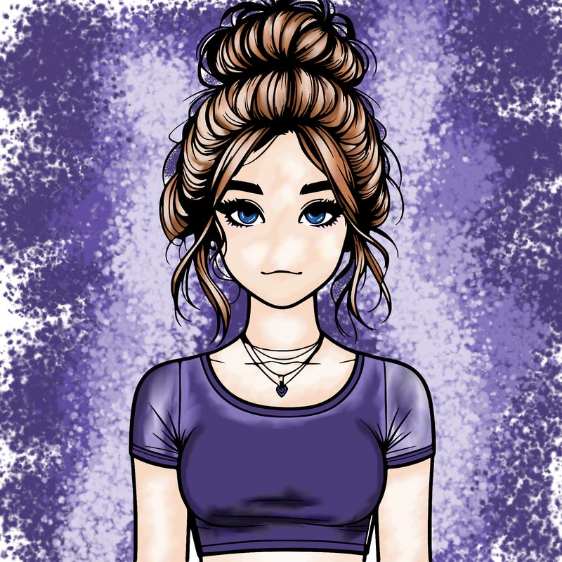 realistic girl with messy bun and croptop