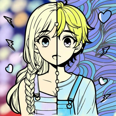 realistic girl boy split