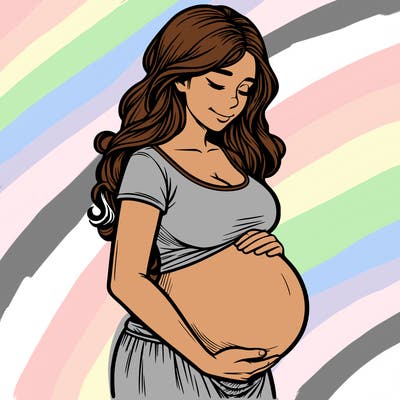 woman heavily pregnant realistic