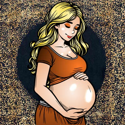 woman heavily pregnant realistic
