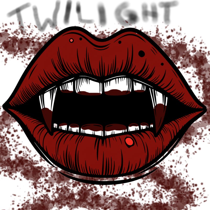 lips with vampire teeth