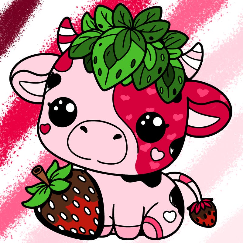 cute strawberry cow