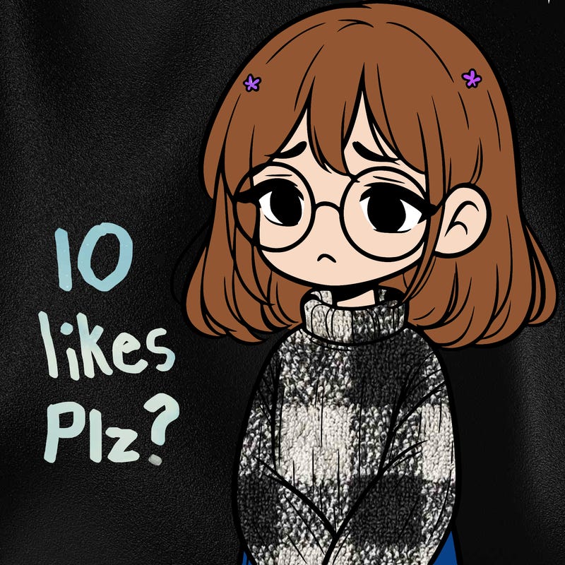 sad girl with glasses in a sweater